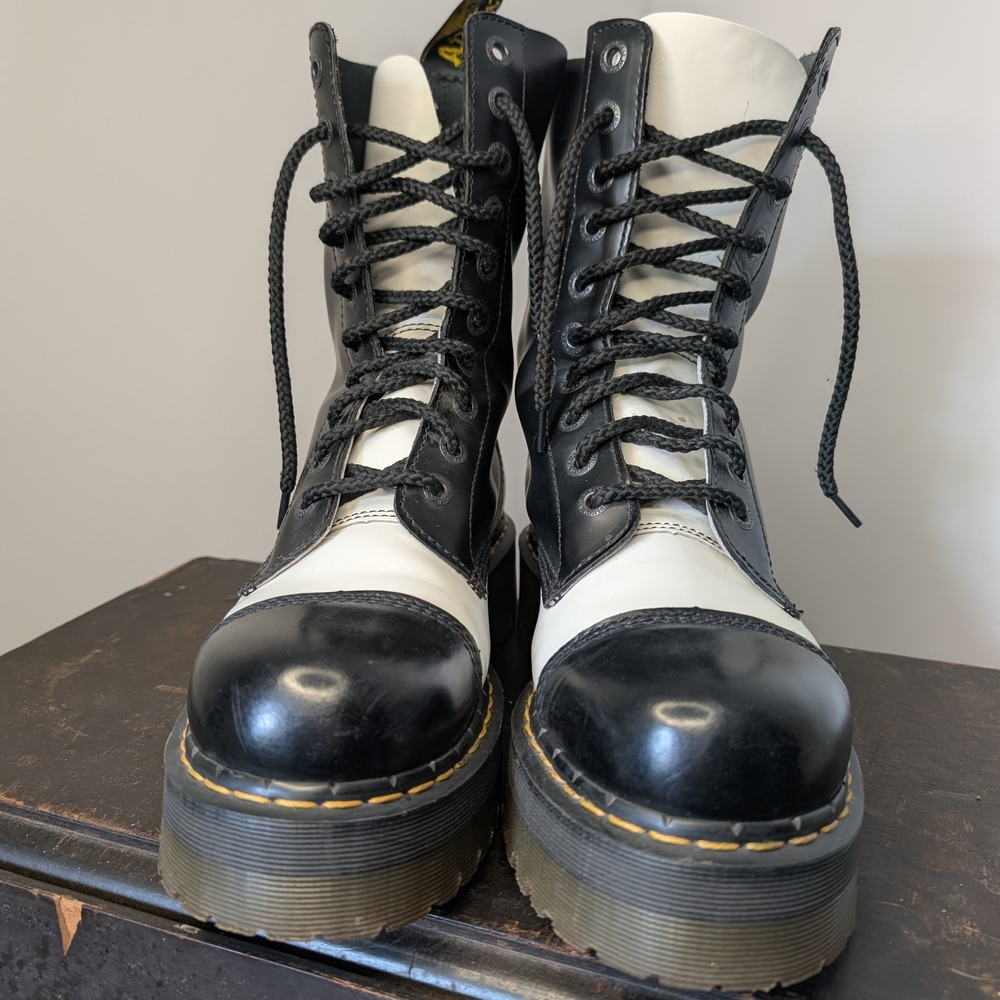 Dr. Martens Black and White Mens Boot